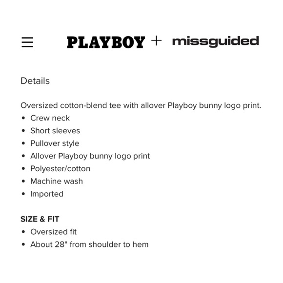 ★ Playboy Misguided Unisex Oversized Collab Graphic T-shirt - Black/White ★ - Picture 16 of 17